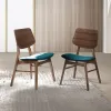 New Classic D1651-20-FGR Oscar - Chair With Cushion (Set of 2) - Walnut / Forest Green