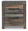 Ashley Furniture B211-92 Drystan - Two Drawer Night Stand - Brown / Beige