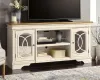 Ashley Furniture W743-68 Realyn - XL TV Stand w/Fireplace Option - Chipped White