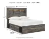 Ashley Furniture B211B45 Drystan - Full Bookcase Bed With 4 Storage Drawers - Multi