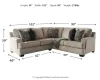 Ashley Furniture 56103S1 Ashley Furniture 56103S1 Bovarian - Right Arm Facing Sofa With Corner Wedge 2 Pc Sectional - Stone