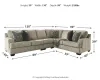 Ashley Furniture 56103S2 Ashley Furniture 56103S2 Bovarian - Left Arm Facing Loveseat 3 Pc Sectional - Stone