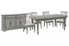 Pulaski Furniture P091240-KIT2 Pulaski Furniture P091240-KIT2 Madison Ridge - Extendable Leg Dining Table With 4 Side Chairs And Server - Bluff Gray