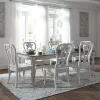 Liberty Furniture 244-DR-O7RLS Liberty Furniture 244-DR-O7RLS Magnolia Manor - 7 Piece Rectangular Table Set - Antique White / Dark Brown