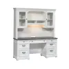 Liberty Furniture 417-HOJ-CHS Allyson Park - Credenza & Hutch - Wirebrushed White / Charcoal