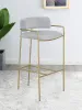 CoasterEssence 182160 Comstock - Upholstered Low Back Stool - Gray And Gold