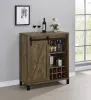 CoasterEveryday 182852 Arlington - Sliding Door Home Bar Wine Cabinet - Rustic Oak