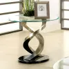 Furniture of America CM4729E Nova - End Table - Satin Plated / Black