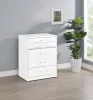 Coaster Fine Furniture 930208 Danbury - 3-Drawer Makeup Vanity & Stool Set - White High Gloss