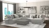 Jackson Furniture Industries 4047/63/59/30/76/28-38 Canyon - 4 Piece Sectional With Cuddler Seat Cushions, Included Accent Pillows And Cocktail Ottoman (Right Side Facing Chaise) - Platinum
