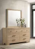 Coaster Fine Furniture 223113M Arielle - 6-Drawer Bedroom Dresser With Mirror - Light Oak