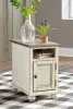 Ashley Furniture T523-7 Realyn - Chair Side End Table - AC / USB - White / Brown