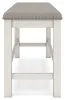 Ashley Furniture D642-09 Robbinsdale - Dbl Counter Height Upholstered Dining Bench - Antique White