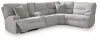Ashley Furniture 93605S19 Ashley Furniture 93605S19 Acklen Place - 5-Piece Power Reclining Sectional With Storage Console - Pewter