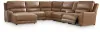 Ashley Furniture PCU62606S19 Ashley Furniture PCU62606S19 DeepWakes - 6-Piece Power Reclining Sectional With LAF Press Back Power Chaise And Storage Console - Caramel