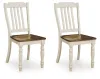 Ashley Furniture PCD616-01 Wirloni - Dining Room Side Chair (Set of 2) - Antique White / Brown