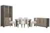Pulaski Furniture P402230-KIT20 Pulaski Furniture P402230-KIT20 Anderson Park - Round Dining Table With 6 Klismos Dining Chairs, Sideboard And China Cabinet - Moose Trail / Frontier Brown
