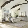 Liberty Furniture 824-BR-OCPBDMN Liberty Furniture 824-BR-OCPBDMN Heartland - 4 Piece Bedroom Set (California King Panel Bed, Dresser & Mirror, Nightstand) - White