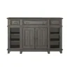 Liberty Furniture 237G-SR6642 River Place - Breakfront Server - Riverstone Gray & Tobacco