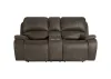 New Classic U093-25P2-BRN Brookings - Console Loveseat With Power Headrest & Footrest - Brown