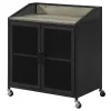 CoasterEveryday 183476 Arlette - 2 Door Mobile Home Bar Wine Cabinet - Sandy Black
