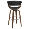 CoasterEssence 100205 Zion - Upholstered Swivel Bar Stool - Walnut And Black