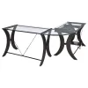 CoasterEssence 800446 Monterey - Glass Top L-Shape Computer Desk - Cappuccino