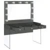 CoasterEssence 935923 Afshan - 3-Drawer Vanity Set With Lighting - Gray High Gloss