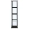 CoasterEveryday 950171 Cyclamen - 4-Shelf Clear Glass Curio Display Cabinet - Black