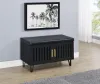 Coaster Fine Furniture 915152 Brixton - 2-Door Padded Entryway Shoe Storage Bench - Black