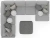 Jackson Furniture Industries 4047/63/59/30/76/28-38 Canyon - 4 Piece Sectional With Cuddler Seat Cushions, Included Accent Pillows And Cocktail Ottoman (Right Side Facing Chaise) - Platinum