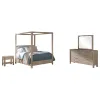 Coaster Fine Furniture 222520KE-S4 Solano - 4-Piece Canopy Eastern King Bedroom Set - Weathered Mango