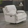 New Classic U5861-13P2-LBR Camden - Glider Recliner With Power Headrest & Footrest - Beige / Brown