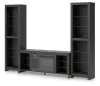 Ashley Furniture W2721W2 Cayberry - 3-Piece Entertainment Center With Electric Fireplace - Black