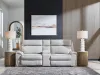 Ashley Furniture PC98802S3 Social Pointe - 3-Piece Power Reclining Sectional With Storage Console - Pearl / Ash