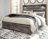 Ashley Furniture B211B55 Ashley Furniture B211B55 Drystan - King Panel Bed With 2 Storage Drawers - Brown / Beige