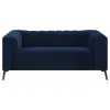 CoasterEssence 509211-S2 Chalet - 2 Piece Upholstered Tuxedo Arm Tufted Sofa Set - Blue