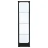 CoasterEveryday 950171 Cyclamen - 4-Shelf Clear Glass Curio Display Cabinet - Black