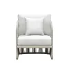 Intercon AX-CH-3027C-WHT-C Alexa - Outdoor Seating Chair With Pillow - White