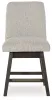 Ashley Furniture D984-124 Burkhaus - Upholstered Swivel Barstool (Set of 2) - Beige / Dark Brown