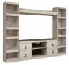 Ashley Furniture EW0267W7 Willowton - 4-Piece Entertainment Center - Whitewash