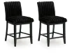 Ashley Furniture PCD571-124 Mervannie - Upholstered Barstool (Set of 2) - Black