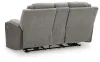 Ashley Furniture PC8350518 Mixed Motion - Power Reclining Loveseat With Console / Adjustable Headrest - Shadow