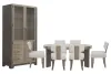 Pulaski Furniture P402230-KIT19 Pulaski Furniture P402230-KIT19 Anderson Park - Round Dining Table With 6 Klismos Dining Chairs And China Cabinet - Moose Trail / Frontier Brown