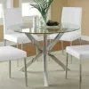 CoasterEveryday 120760 Vance - Round Glass Top Asterisk Dining Table - Chrome