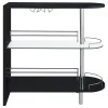 CoasterEssence 101063 Adolfo - Rectangular 2-Tier Home Bar Table - Black High Gloss