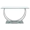 CoasterEssence 704989 Danville - U-Shaped Glass Top Entryway Console Table - Chrome