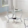 CoasterEssence 720337 Saide - Square Glass Top Side End Table - Chrome
