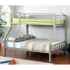 Furniture of America CM-BK1037TF Lovia - Twin Over Full Bunk Bed - Metallic Gold