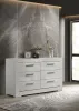 Coaster Fine Furniture 224943 Ives - 6-Drawer Dresser Cabinet - White High Gloss